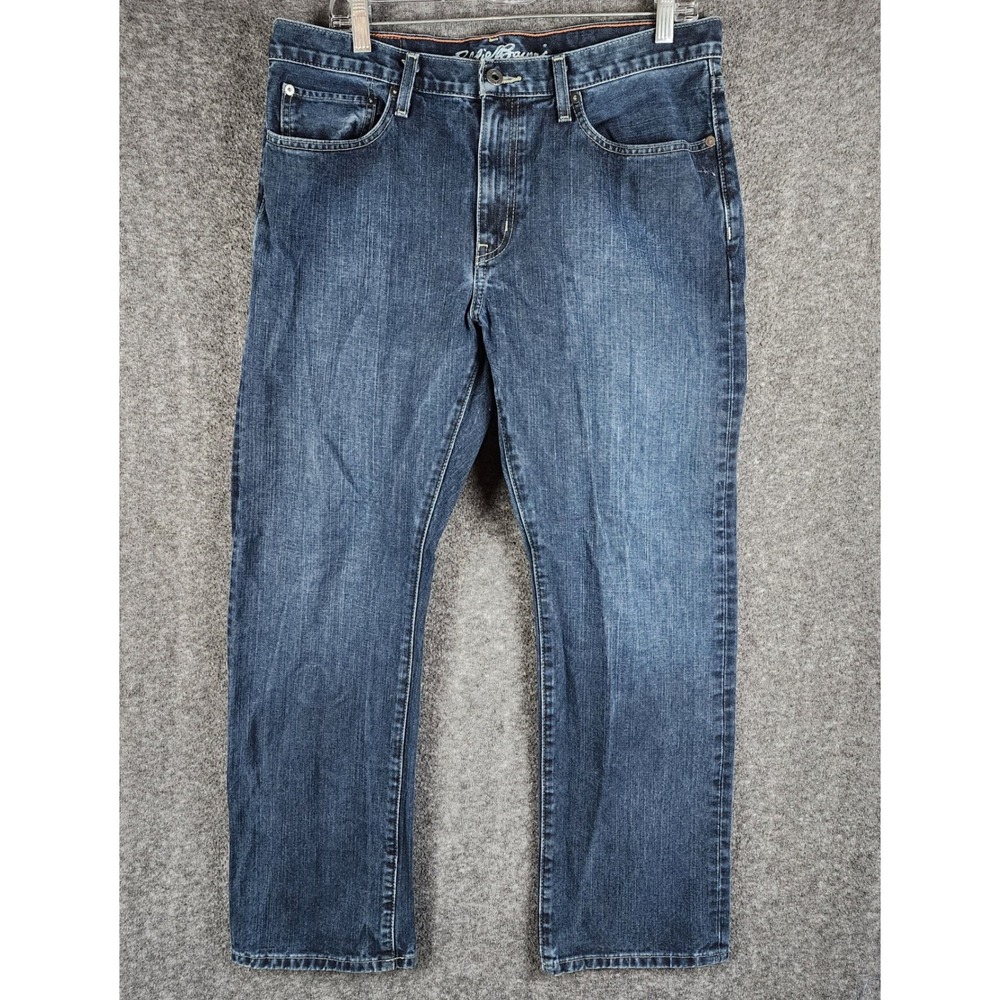 Eddie Bauer Jeans Mens 35x30 Straight Blue Cotton EUC
